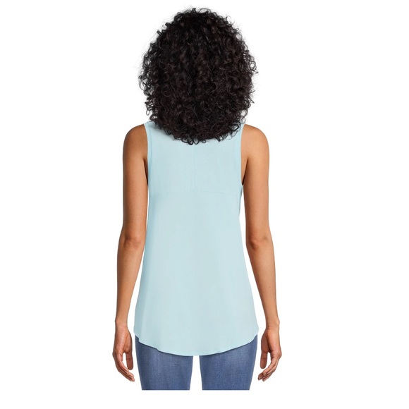 Time and Tru Aqua Freeze Women's High Low Tank Top - Picture 4 of 5